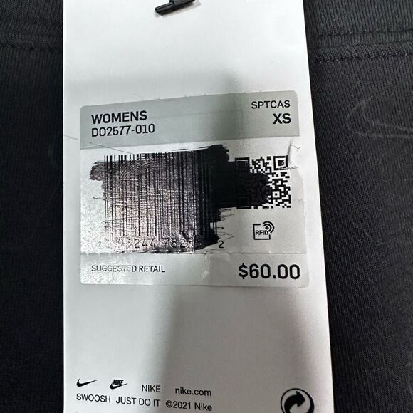 NWT Nike Elastic Waist High Rise Printed Pull-On Active Leggings Black XS - Picture 4 of 4